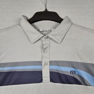 Travis Mathew Polo Shirt Men Large L Gray Golf Casual Preppy Performance